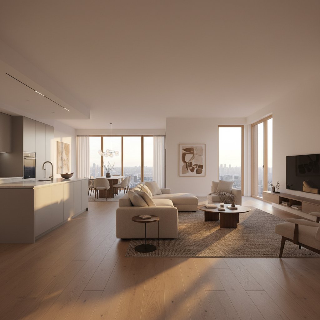 Modern apartment interior after complete renovation with contemporary design